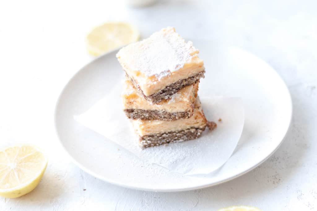 stack of passionfruit lemon tarts