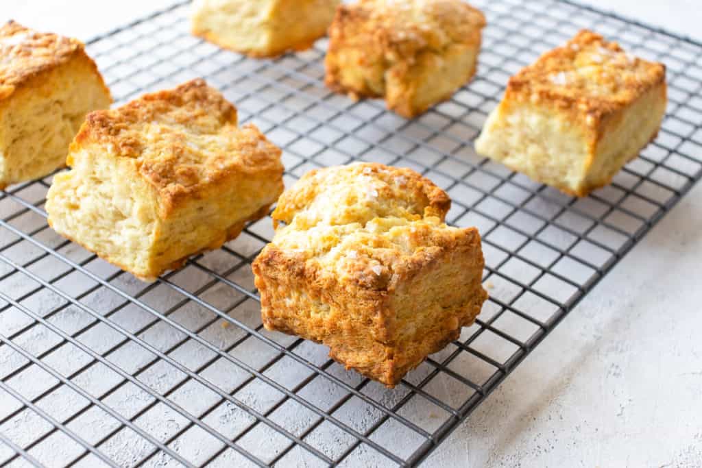 buttermilk biscuits on a cooling rack