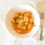 tortellini stuffed with lobster and ricotta in a vodka sauce
