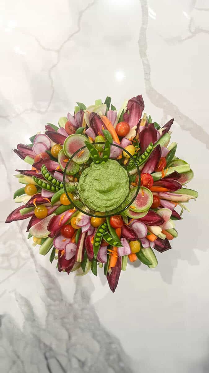 Crudite Board with Green Goddess Dressing