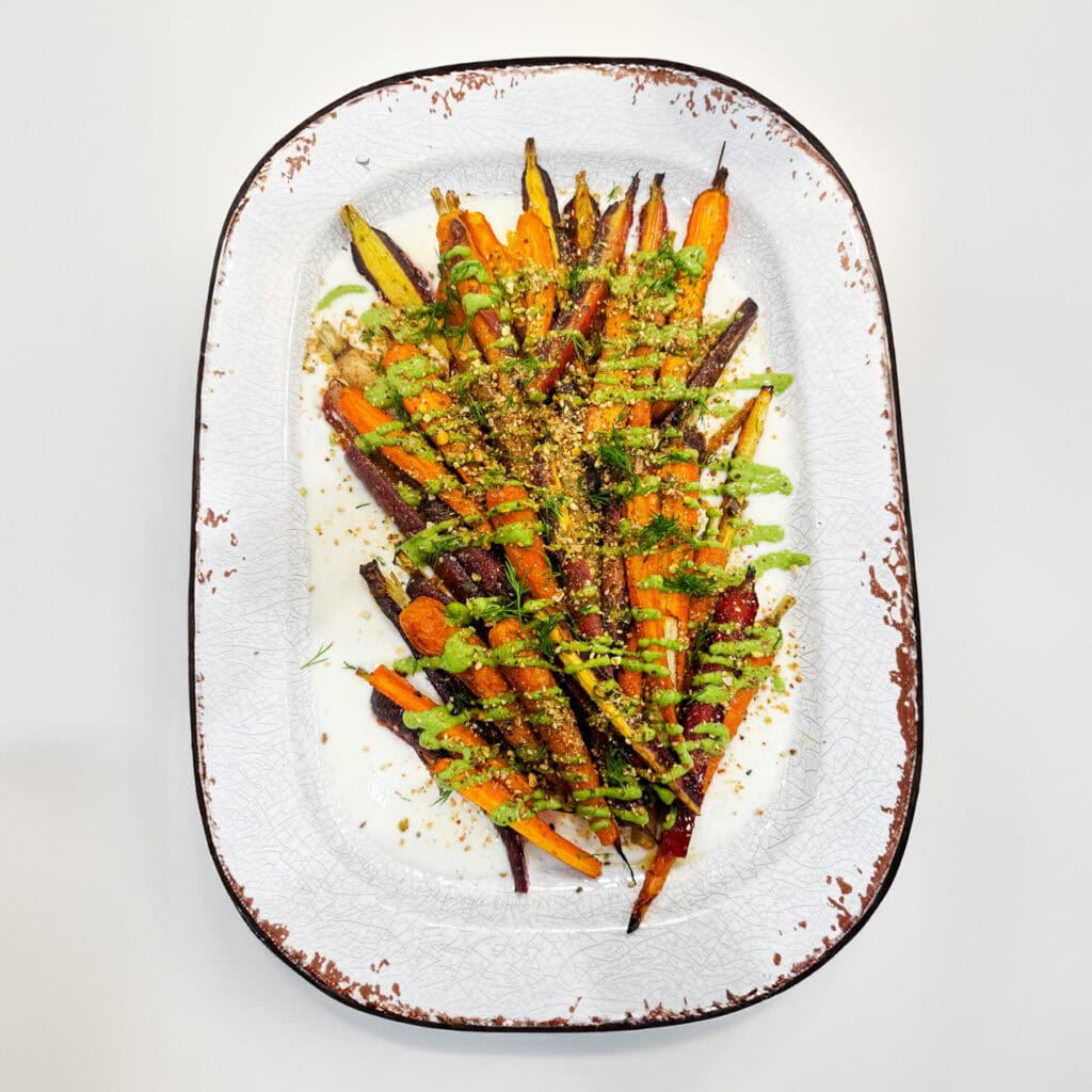 Roasted Carrots with Green Tahini