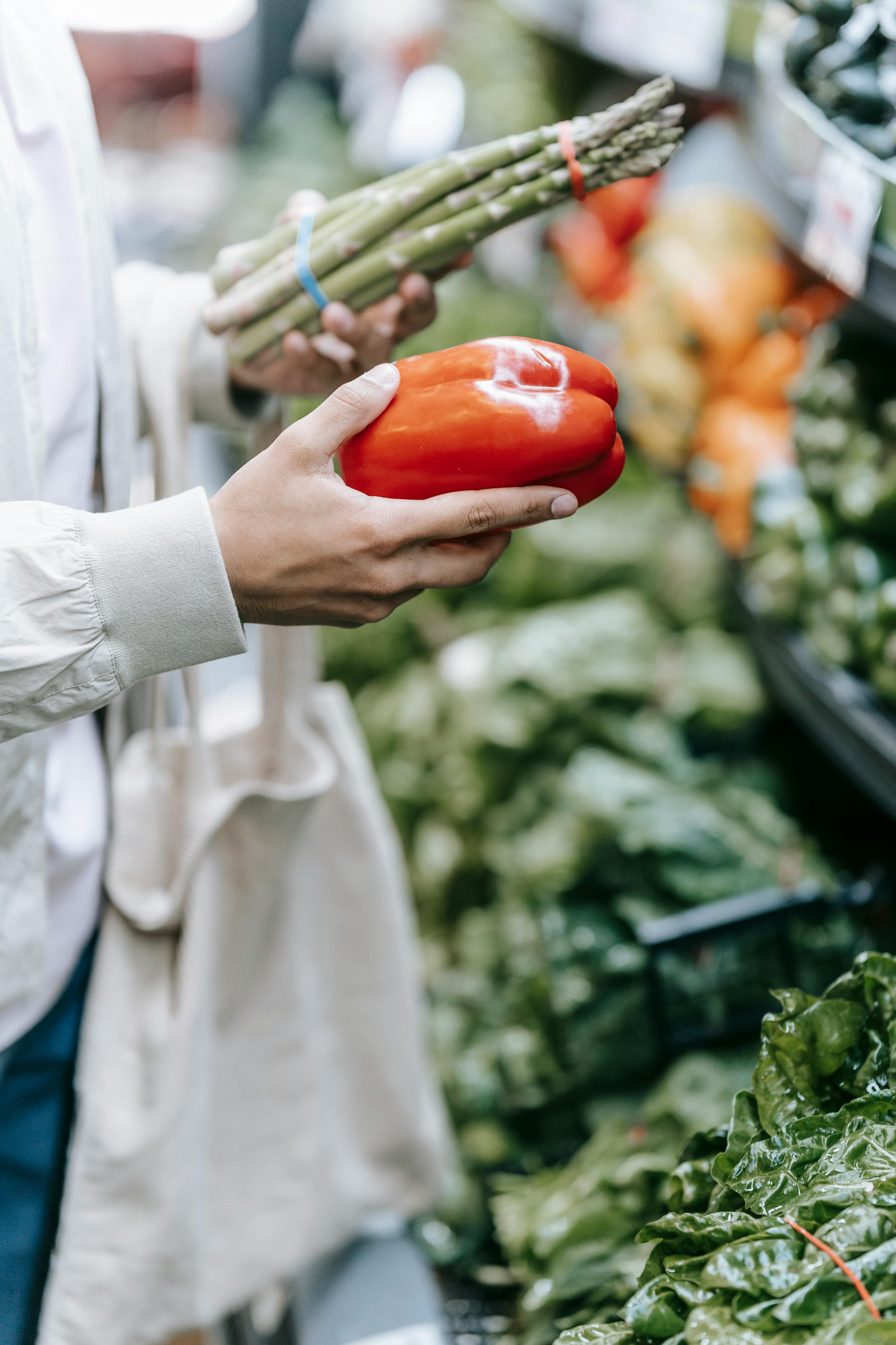 Fresh vegetables at a farmers market